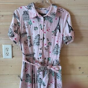 🗼💗 EUC Karl Lagerfeld Paris Paris Print Midi Dress – Size 6 – 🗼💗